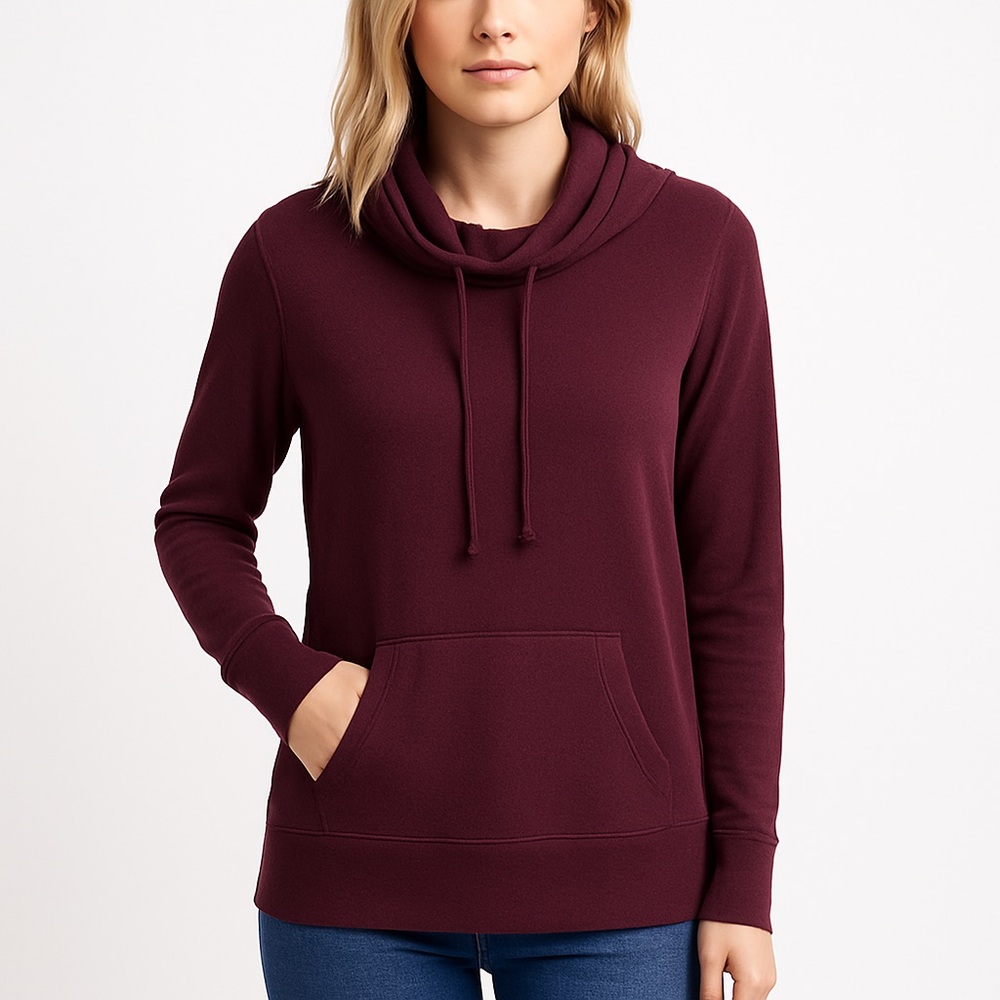 Aerie Just Add Leggings Cowl Neck Pullover Sweater Maroon Size S